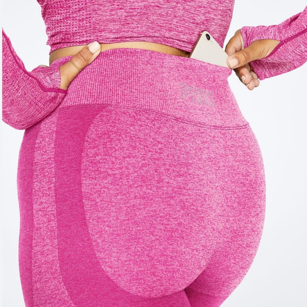 PINK ombré set seamless leggings and long sleeve top